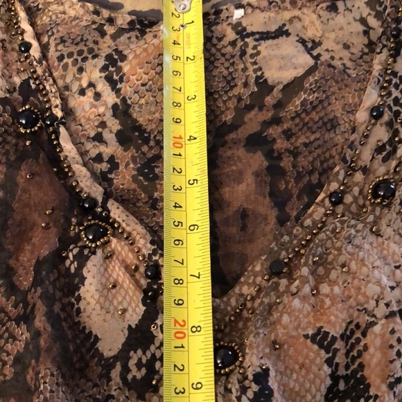 Brown & black reptile print semi  sheer cover up ,Tunic / Poncho like new - Picture 13 of 13